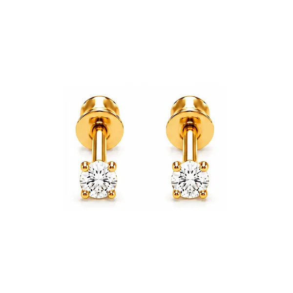 Brinco com garra e tarracha baby com rosca 4 mm